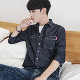 Season Men's Casual Long-sleeved Denim Shirts And Inch Shirts