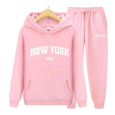 Letter Men's Women's Pullover Sweatpants Suit Couple Hoodie Sportswear