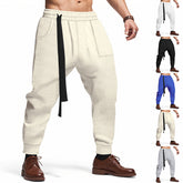 Men's Casual Pants Solid Waffle Male Hip Hop Streetwear Track Pants Joggers Trousers Fashion Harajuku Men Pants