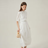 Vanslan Mint French Court Style Short-sleeved Dress Woman