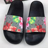 Womens Slippers Slide Sandals Floral Printing Rubber Flip-flops Shoes Red Green