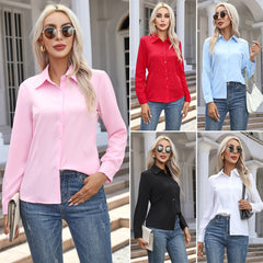 Fashion Casual Long Sleeve Cardigan Button-down Shirt Top