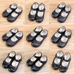 Girls Leather Handmade Leather Shoes Black Student Shoes Campus Single Shoes Show Shoes Cute Soft Bottom Round Toe Princess Shoes