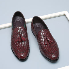 British All-match Tassel Round Toe Small Leather Shoes