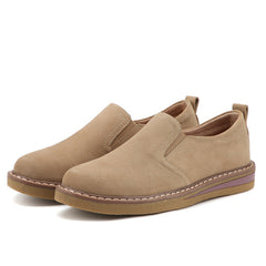 British Style Leather Shoes Women's Flat Bottom Pumps One Pedal Loafer