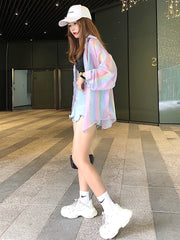 Salt Series Sunscreen Shirt Women"s Summer Korean Thin