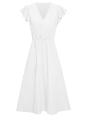Summer Casual Women's Solid V-neck Dress