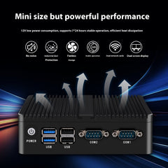 Industrial Control Quad-core Dual-network Microcomputer Embedded Fanless Mini-host