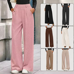 Solid Color Straight-leg Wide-leg Pants Women