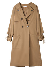 Small Man Overcoat Women Khaki Windbreaker Jacket