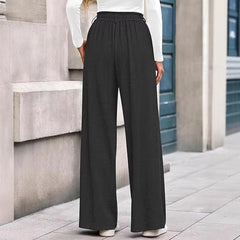 Solid Color Straight-leg Wide-leg Pants Women