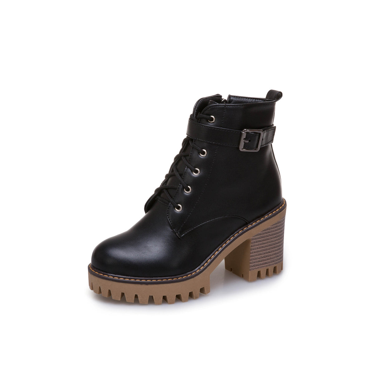 British retro boots thick heel platform boots