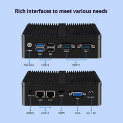 Industrial Control Quad-core Dual-network Microcomputer Embedded Fanless Mini-host
