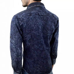 Men's Denim Long Sleeve Shirt Slim Fit