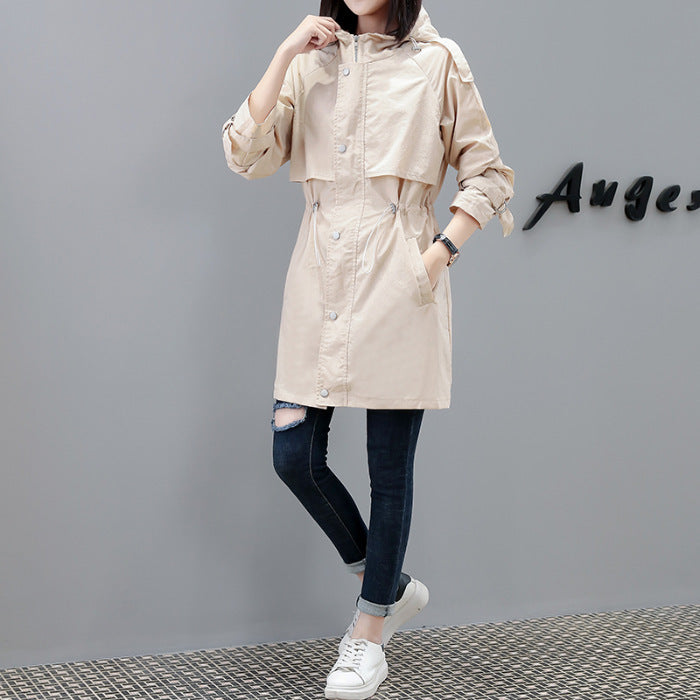 Hooded trench coat