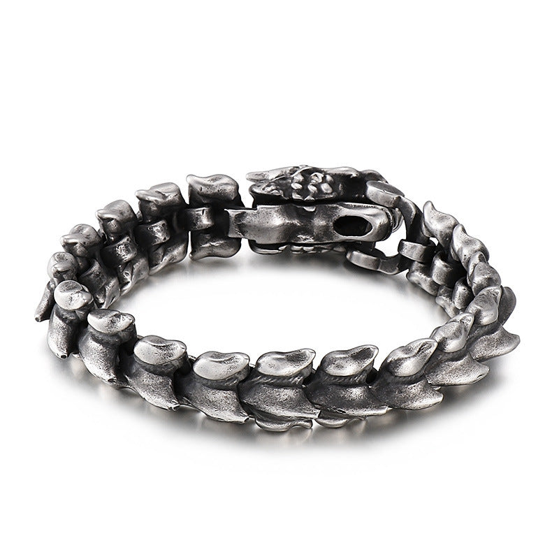 Mens Fashion Personality Domineering Punk Style Keel Titanium Bracelet
