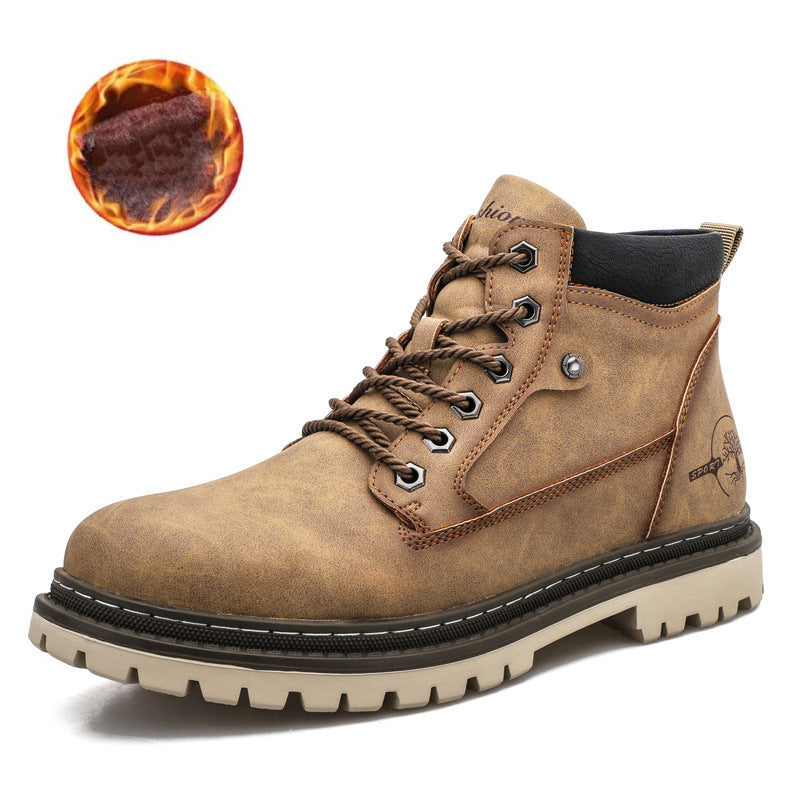 Large Size Boots Men's Leather British Boots